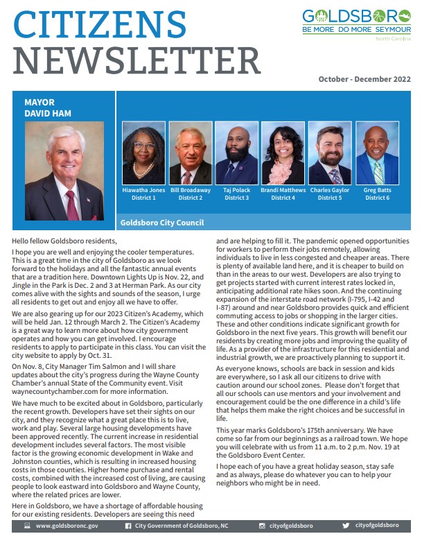 Goldsboro Citizens’ Newsletter