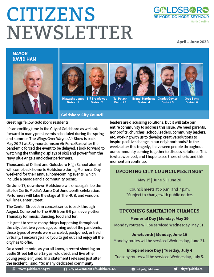 Goldsboro Citizens’ Newsletter