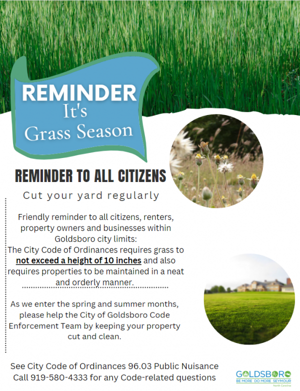 Grasscutting Requirements for Property Owners City of Goldsboro