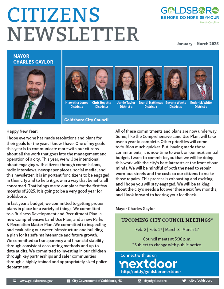 Goldsboro Citizens’ Newsletter
