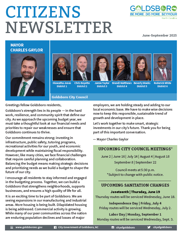 Goldsboro Citizens’ Newsletter