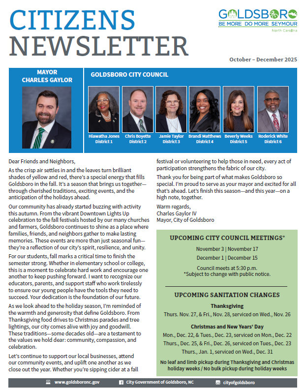 Goldsboro Citizens’ Newsletter